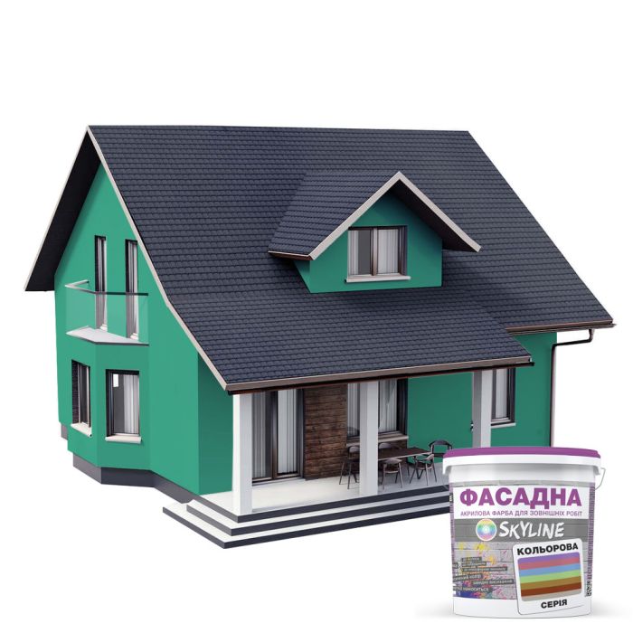 Краска Акрил-латексная Фасадная Skyline 3040-B80G Чирок 1л
