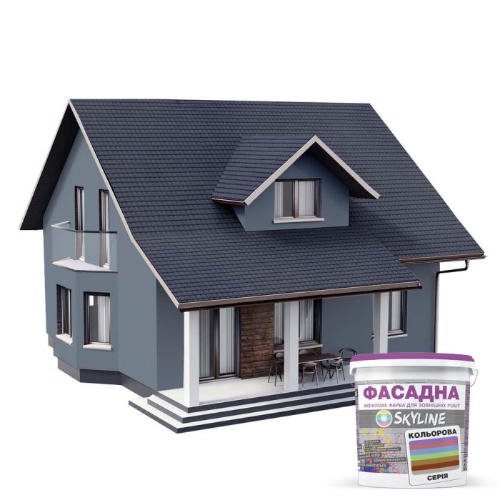 Краска Акрил-латексная Фасадная Skyline 3020-R90B Бусый 1л