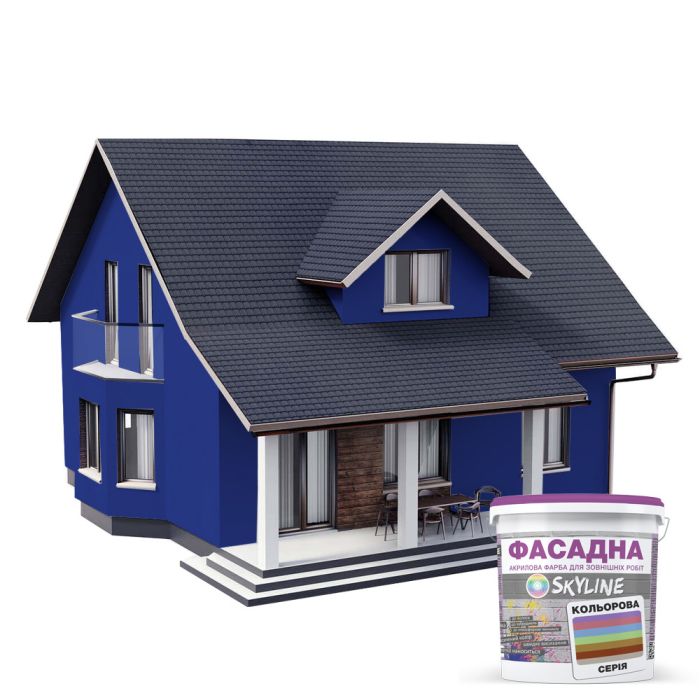 Краска Акрил-латексная Фасадная Skyline 2565-R80B (C) Кобальт 3л