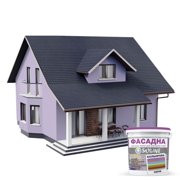 Краска Акрил-латексная Фасадная Skyline 1515-R60B Крокус 3л