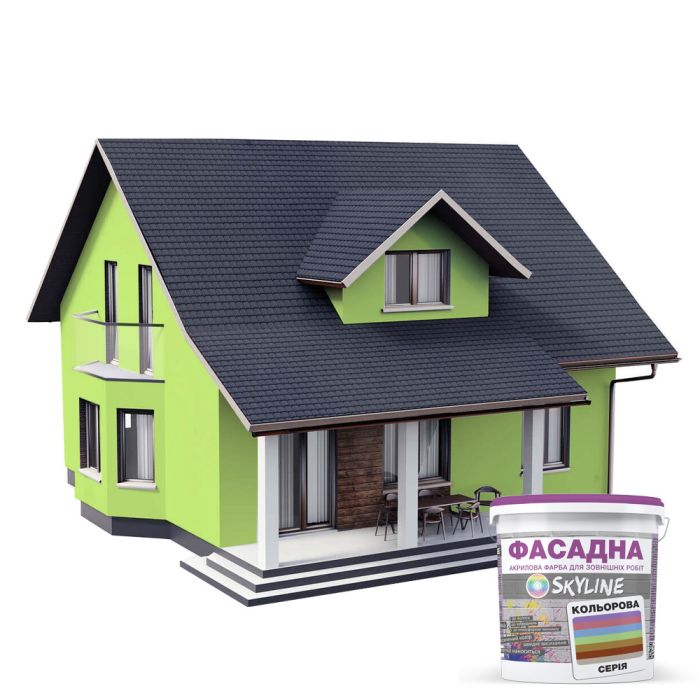 Краска Акрил-латексная Фасадная Skyline 0540-G60Y Шартрез 10л