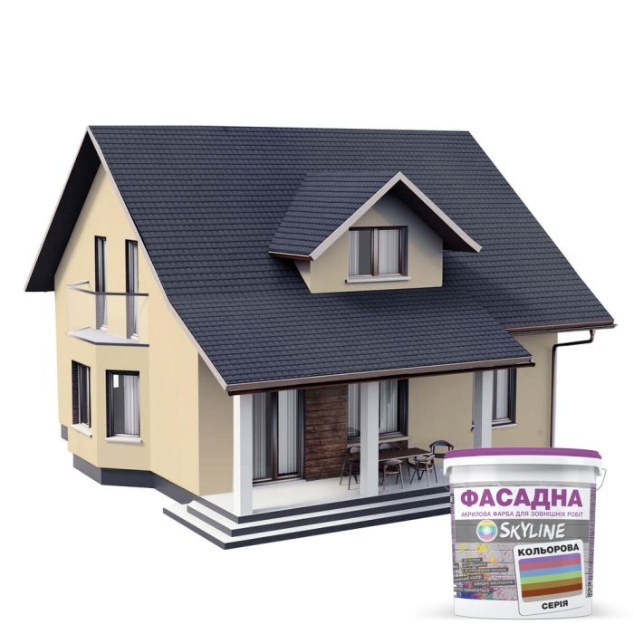 Краска Акрил-латексная Фасадная Skyline 0520-Y40R Карамель 3л