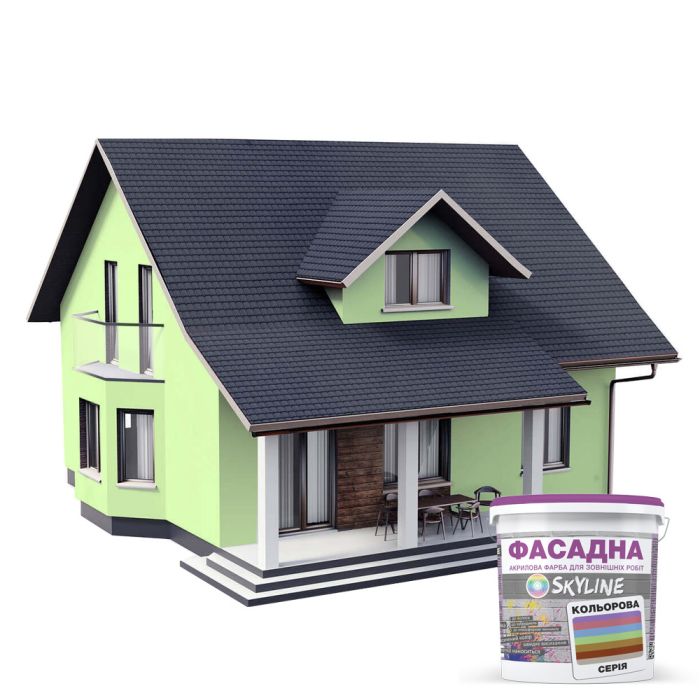 Краска Акрил-латексная Фасадная Skyline 0520-G50Y Цитрус 1л