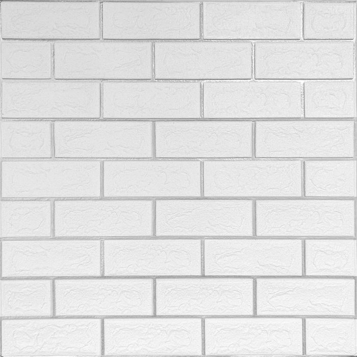Панель стеновая 3D NEW CULTURAL WALL 70*70cm*4mm WHITE+SILVER (D) SW-00001502