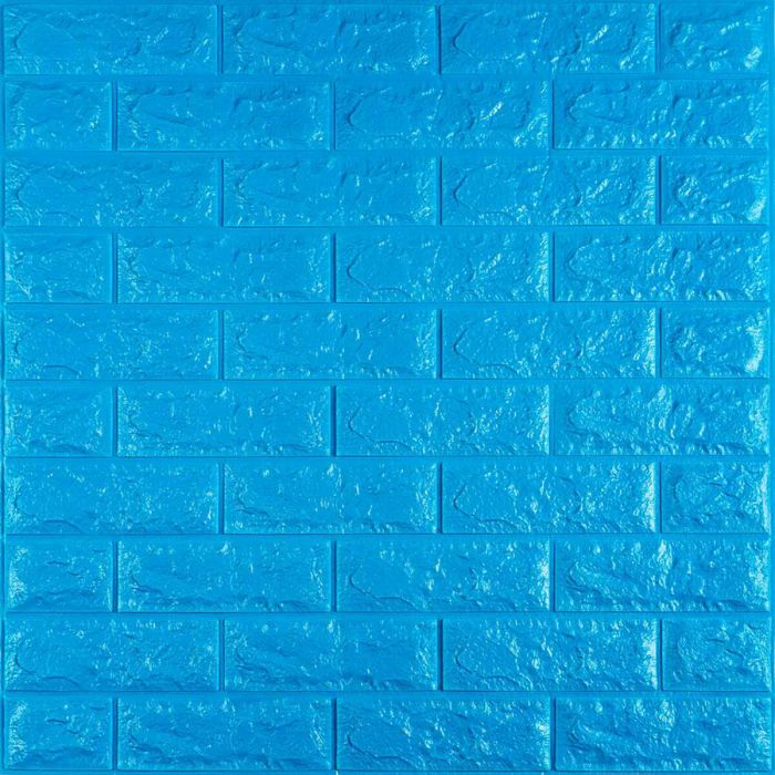3D панель самоклеющаяся кирпич Синий 700x770x7мм (003-7) SW-00000060