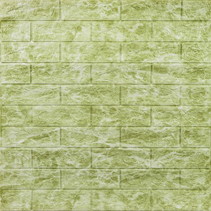 Декоративная 3D панель самоклейка под кирпич DEEP Green 700х770х5мм (069) SW-00000171