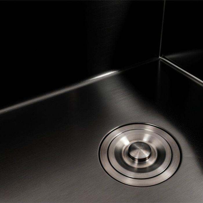 Кухонная мойка CM 65*50 R PVD черная Platinum Handmade (круглый сифон 3.0/0.8)