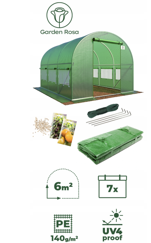 Парник теплица 6м2 Garden Rosa (300х200х200см) Польша
