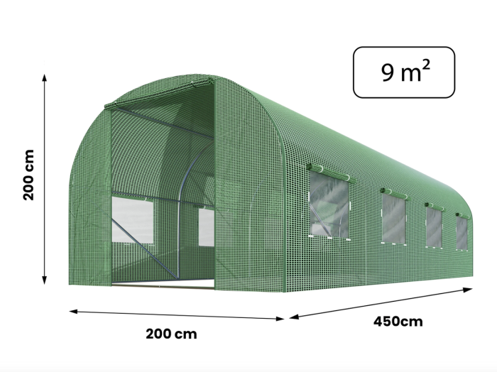 Теплица парник садовый для дома Plonos 9m2 (2x4,5м) Польща