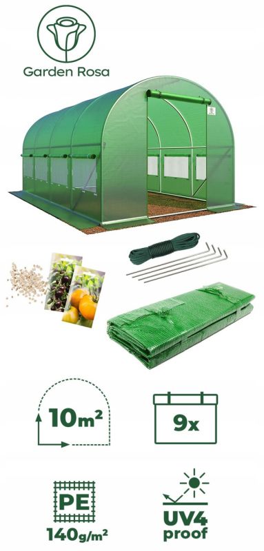 Теплица, парник 10 м² (400 x 250 х 200см) Garden Rosa Польша