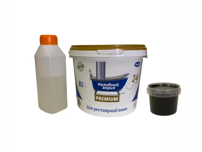 Жидкий акрил для реставрации ванн Plastall Premium 1.5 м черный 2.9 кг.