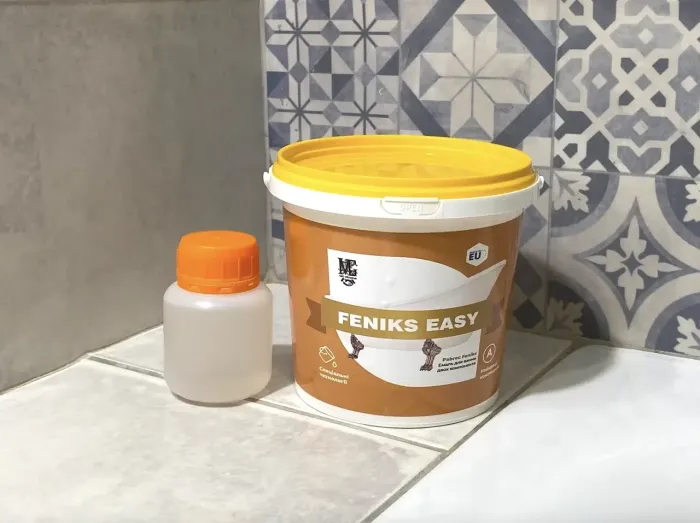 Краска эмаль для реставрации ванн Fеniks Easy 800г цвет Зеленый с набором для реставрации ванн Оригинал