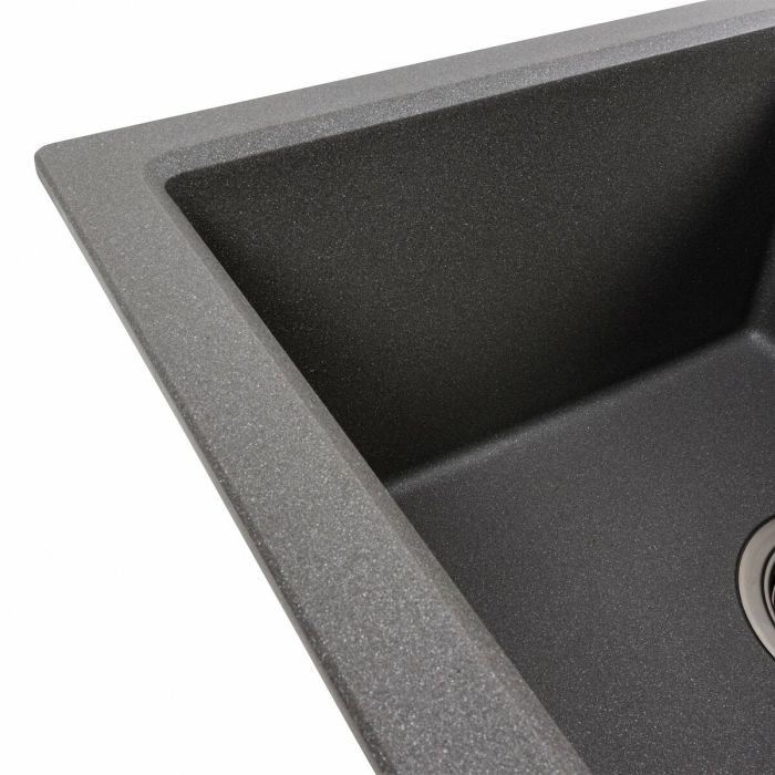 Гранитная мойка для кухни VALESO 7843 SOLID матовый Серый муссон