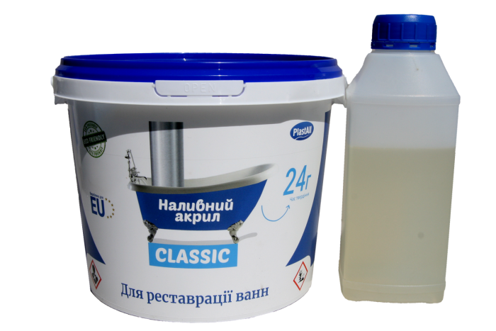 Акрил для ванн "Plastall CLASSIC" 1.5 ванны глянец белый 2,9 кг
