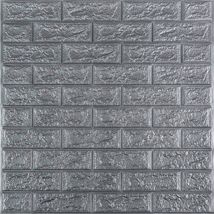 R017-2 Панель стеновая в рулоне 3D 700мм*3,08м*2мм серый кирпич (D) SW-00002535