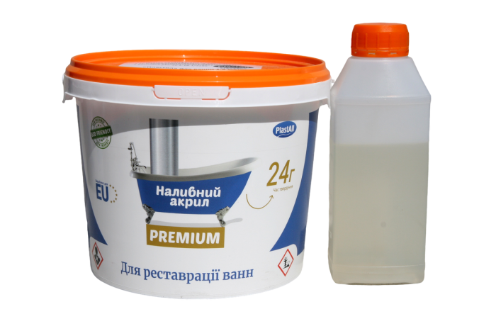 Акрил для ванн "Plastall PREMIUM" 1,2 ванна глянець білий 2,6 кг