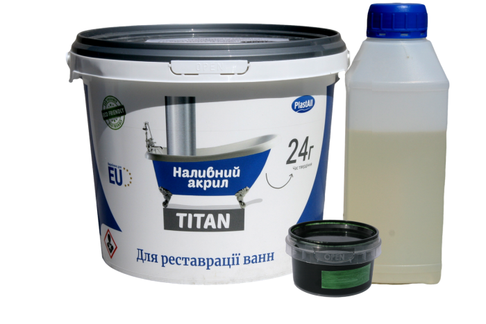 Рідкий акрил для реставрації ванн Plastall Titan 1.5 м кольоровий Зелений