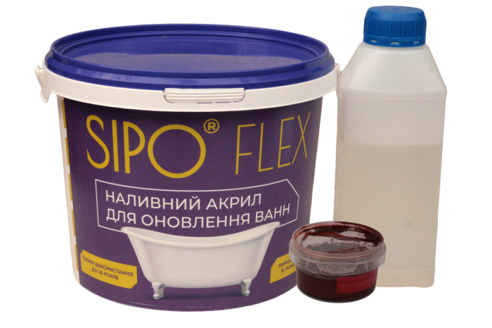 Рідкий акрил Sipo для реставрації ванн 1,2 метра.