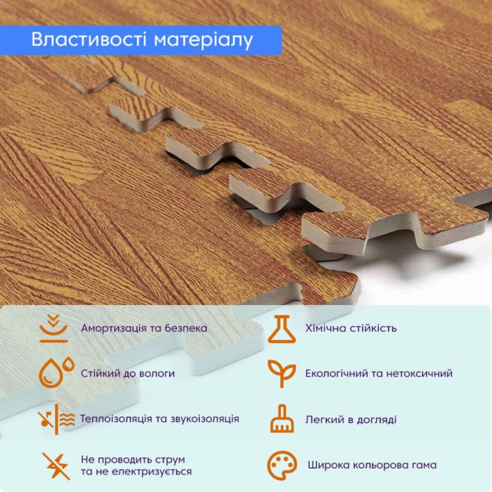 Пол пазл - модульное напольное покрытие 600x600x10мм золотое дерево (МР2) SW-00000022