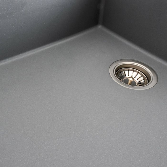Гранітна мийка для кухні VALESO 8650 DIAMOND матова (сірий металік)