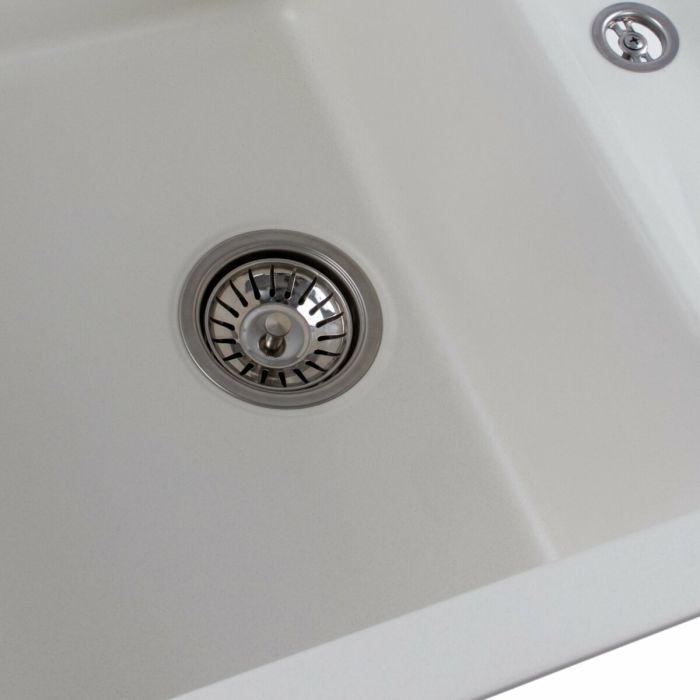 Гранитная мойка для кухни Platinum 7850 TROYA матовая Белоснежная, R