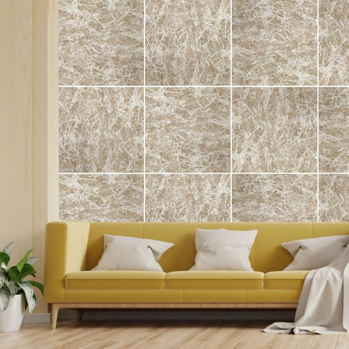 Декоративная ПВХ плита кремовый мрамор 600*600*3mm (S) SW-00001619