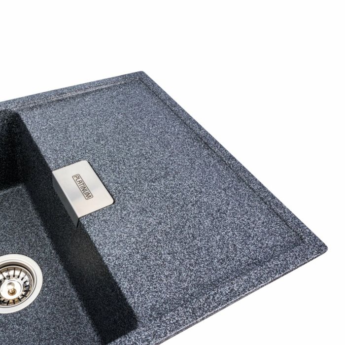 Гранитная мойка для кухни Platinum 8650 DIAMOND матовая (графит)