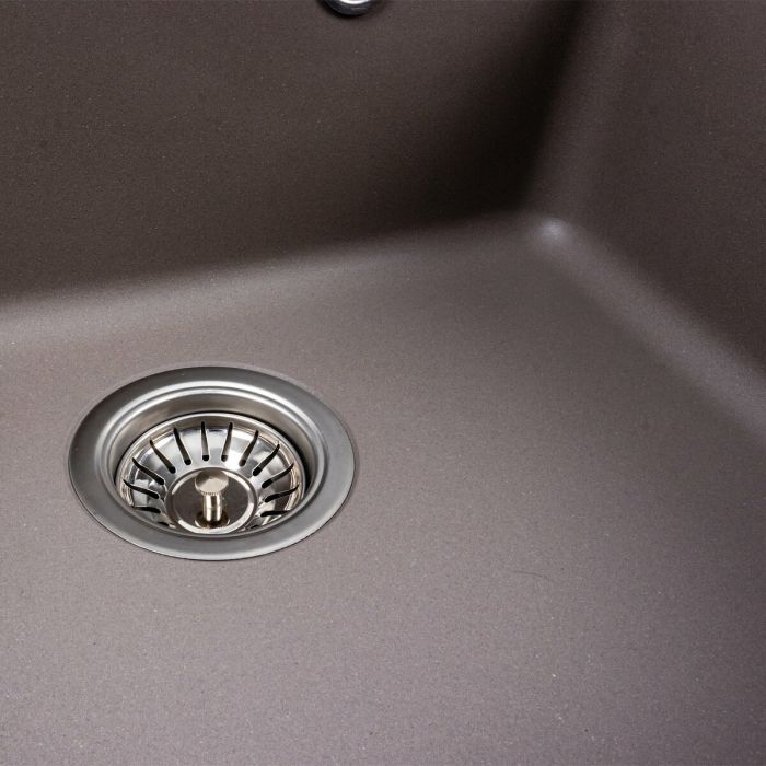 Гранитная мойка для кухни Platinum 5852 VESTA матовая Дюна, ЦЕНТР