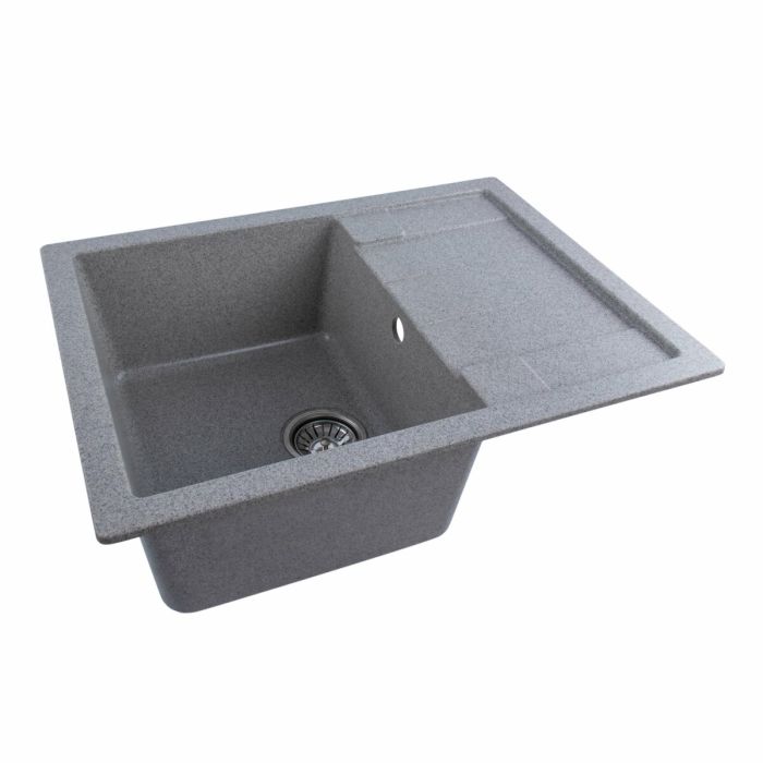 Гранитная мойка для кухни Platinum 6550 INTENSO матовая Серая, L