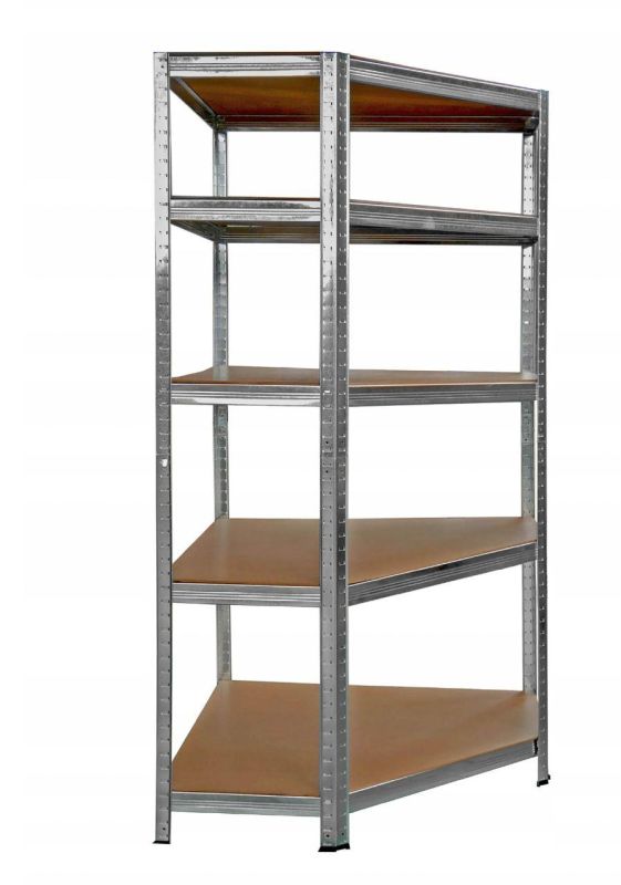Металлический угловой стеллаж 180x30x90 5 полок (серый)