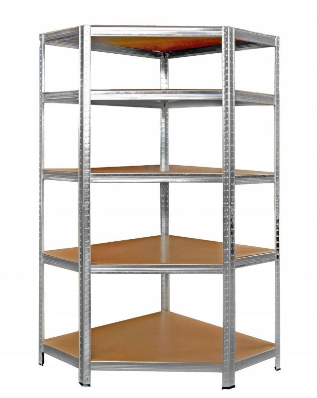 Металлический угловой стеллаж 180x30x90 5 полок (серый)