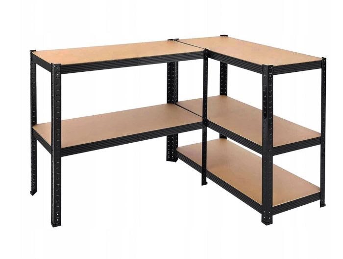 Стеллаж металлический 180x90x30 5 полок (черный)