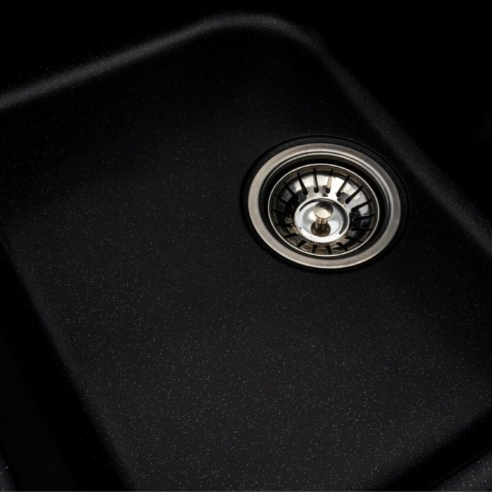 Гранитная мойка для кухни Platinum 7950 Equatoria матовый Черный металлик