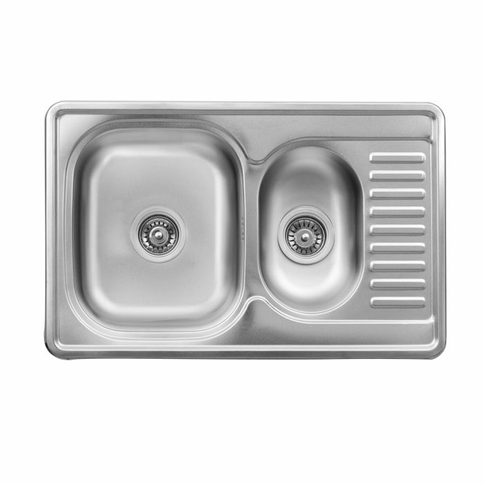 Кухонная мойка из нержавеющей стали Platinum САТИН 7850D (0,8/180 мм), L