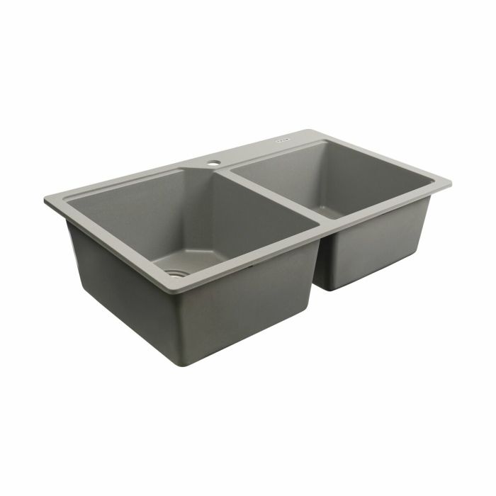 Гранитная мойка для кухни Platinum 7850 HARMONY матовая Серый металлик, R