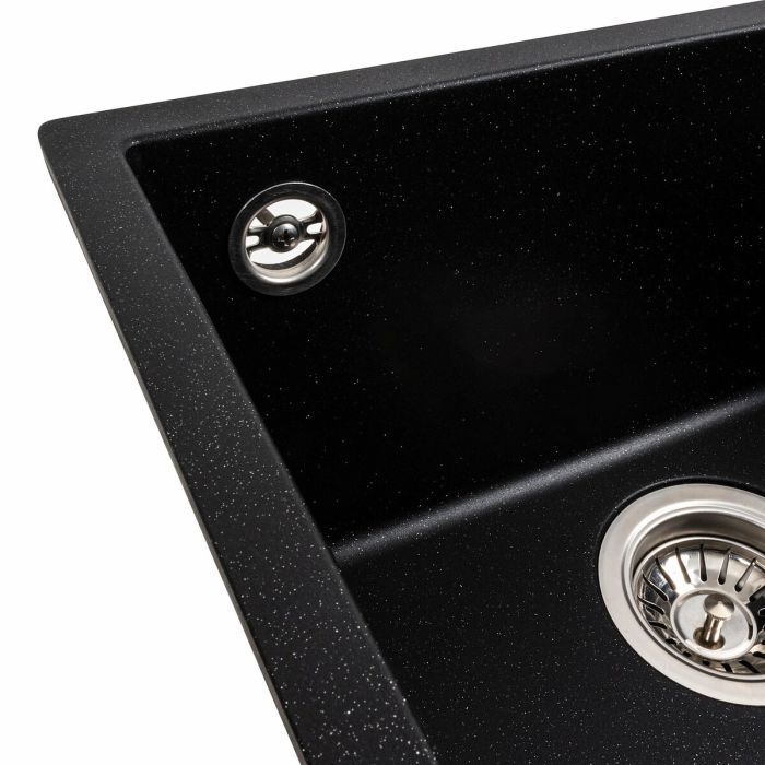 Гранитная мойка для кухни Platinum 4040 RUBA матовый черный металлик