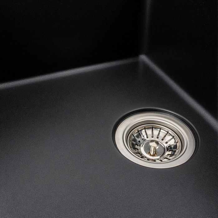 Гранитная мойка для кухни Platinum 6250 ZIRKONE матовая Черная, L