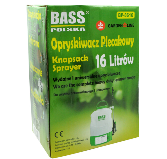 Ранцевый аккумуляторный садовый опрыскиватель 16л Bass Polska 8616