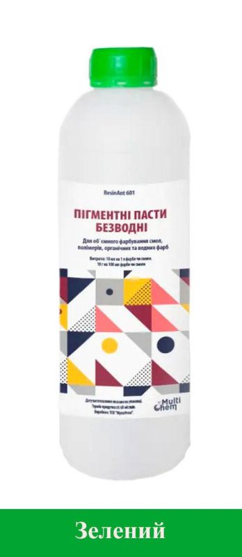 Пигментная безводная матовая паста для эпоксидной смолы ResinAnt 601 зеленая 70 мл