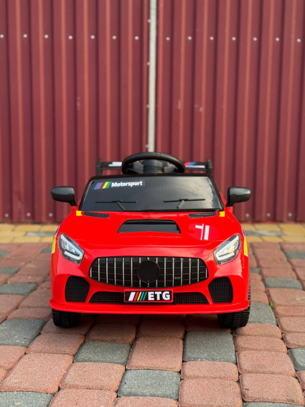 Дитячий спортивний електромобіль кабріолет із спойлером Cabrio 6V 5A (пульт, LED-фари, музика), Червоний