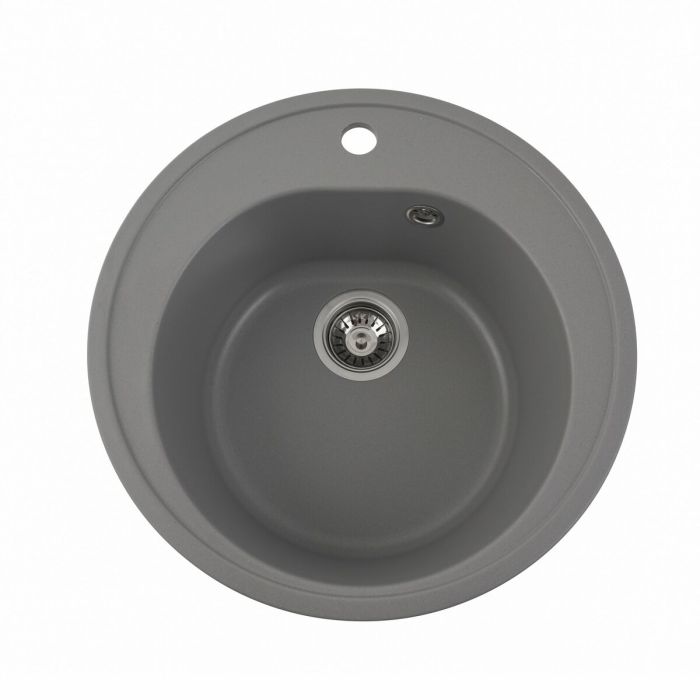 Гранітна мийка для кухні VALESO 510 LUNA матова Сірий металік