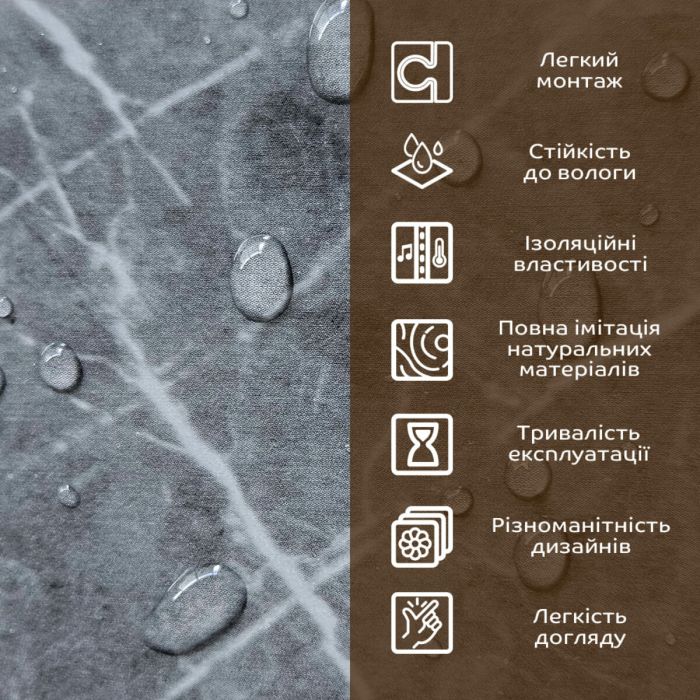 Декоративная ПВХ плита серый натуральный мрамор 600*600*3mm (S) SW-00001627