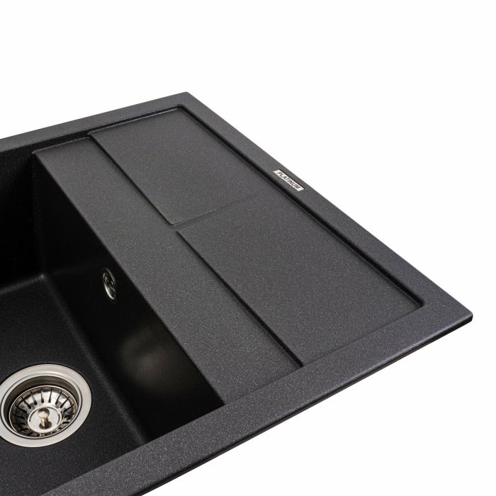 Гранитная мойка для кухни Platinum 6550 LOTOS матовый Морион, R