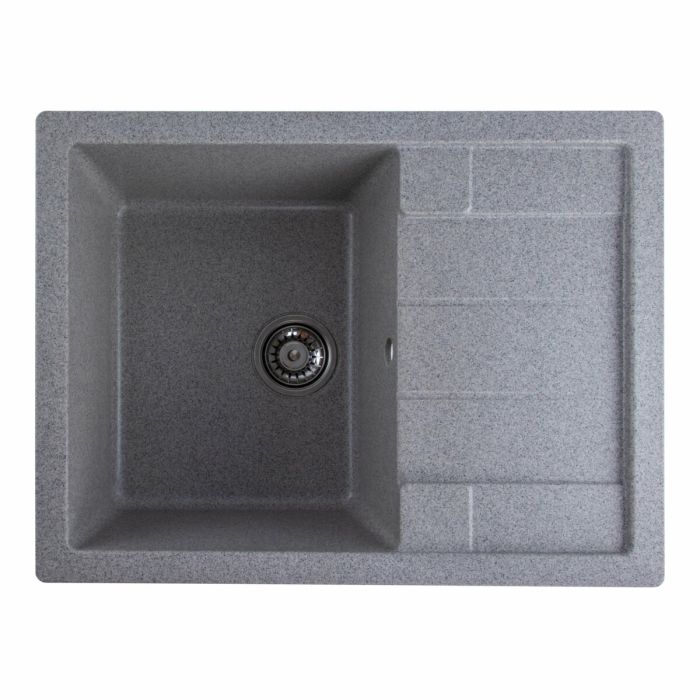 Гранитная мойка для кухни Platinum 6550 INTENSO матовая Серая, L