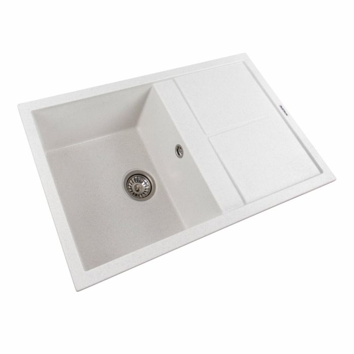 Гранитная мойка для кухни Platinum 7950 Selena матовая Белая в точку, L