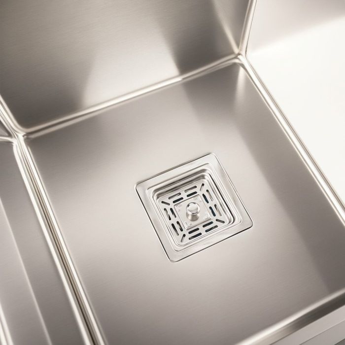 Кухонная мойка нержавейка Platinum Handmade HDB 78*48 на две чаши (квадратный сифон,3.0/1.0)