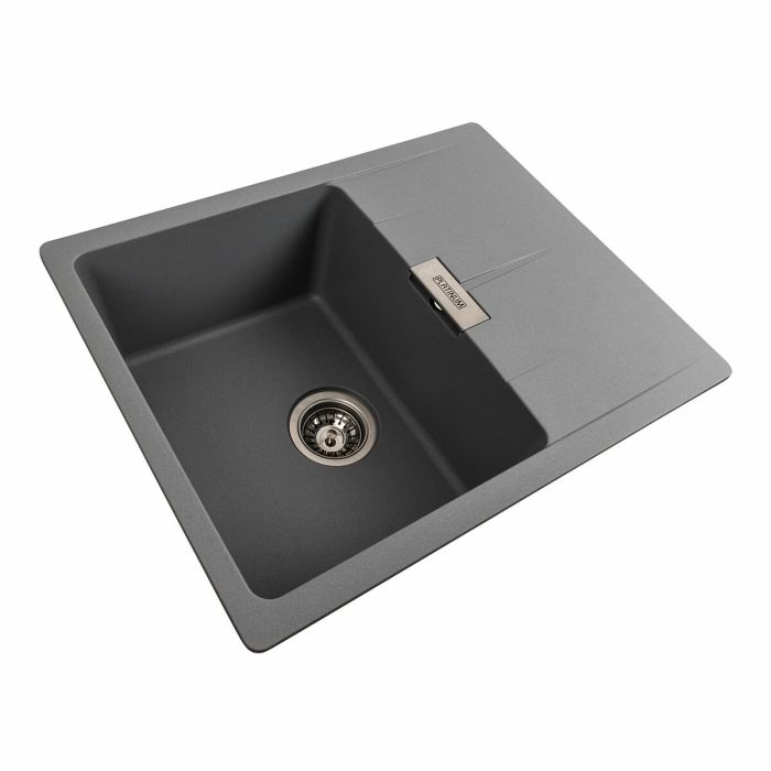 Гранитная мойка для кухни Platinum 6250 ZIRKONE матовый Серый металлик