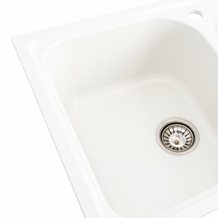 Гранитная мойка для кухни Platinum 7950 Equatoria матовая Белая