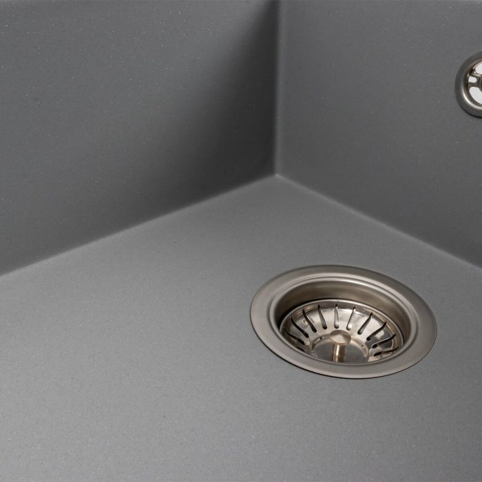 Гранітне миття для кухні Platinum 7950 AZURIT матовий Сірий металік, R