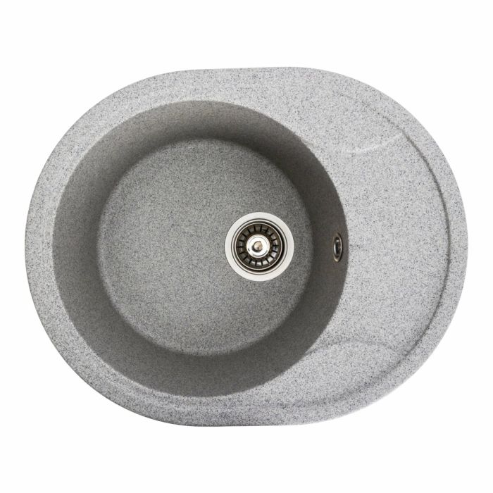 Гранитная мойка для кухни Platinum 5847 ONYX матовая (серая), L